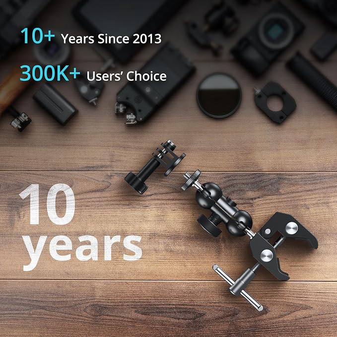 SMALLRIG Super Clamp Mount 2-Pack, Double Ball Head Magic Arm for Camera | Clamp for Fences, Desks, Tripods, for Monitors, Lights, Action Cameras - Image 4