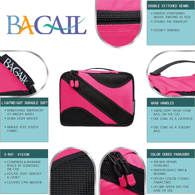 BAGAIL 6 Set Packing Cubes,Travel Luggage Packing Organizers - Image 3