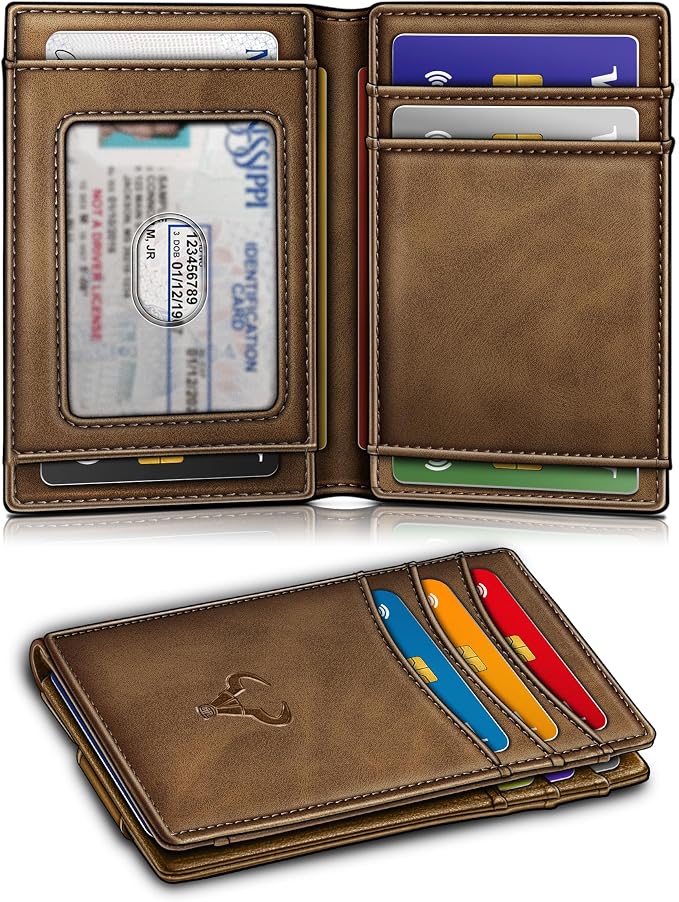 BULLIANT Magnetic Slim Leather Pocket Wallet Money Clip For Men 12Cards | RFID Blocking | Easy Access | Gift Boxed - Image 2