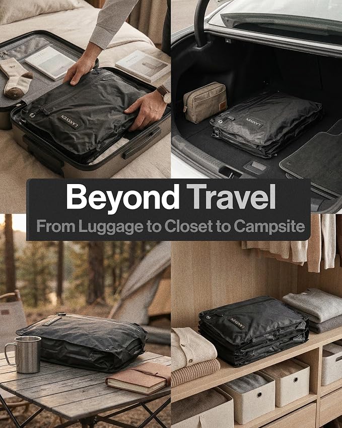 travel pack vacuum kit - Reusable Nylon Compression Bags + Rechargeable Pump - Save 60% Space - vacuum travel bags with pump - for Carry-On & Suitcase - Image 6