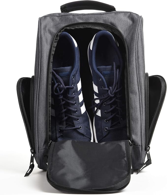 Athletico Golf Shoe Bag - Zippered Shoe Carrier Bags With Ventilation & Outside Pocket for Socks, Tees, etc. (Gray) - Image 7