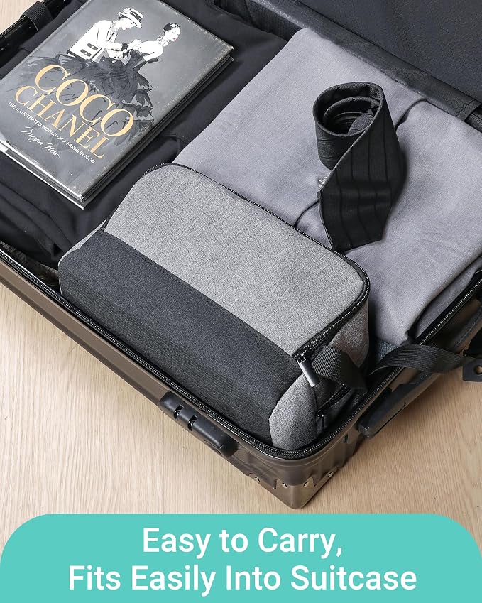 Elviros Travel Toiletry Bag for Men Hanging Dopp Kit Shaving Bag Toiletries Organizer Small Toiletry Bag for Traveling (Grey&Black,Large) - Image 8