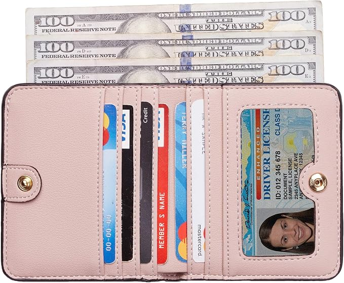 Toughergun Women’s Small Slim Leather Wallet with RFID Protection, Compact Bifold Mini Purse with Clear ID Window - Image 2