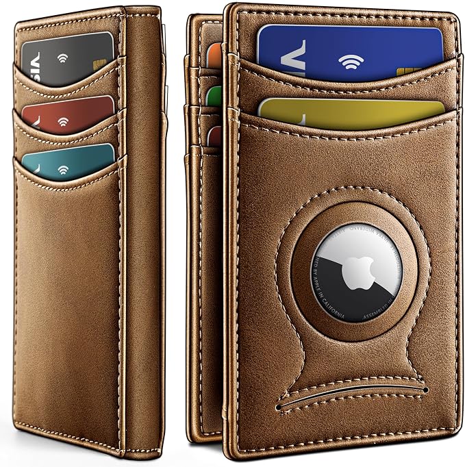 BULLIANT Magnetic Slim Leather Airtag Wallet Money Clip For Men 12Cards | RFID Blocking | Easy Access | Gift Boxed | Pocket Fit by BULLIANT
