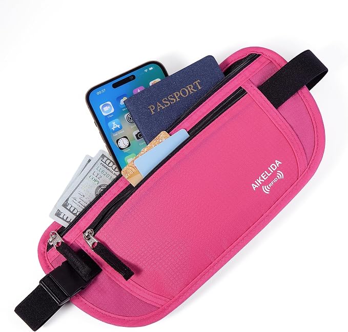 Travel Money Belt - Slim Passport Holder Travel Wallet with RFID Blocking Travel Pouch Undercover Fanny Pack for Women - Image 4