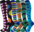 cerpite Compression Socks for Women & Men 6 Pairs Knee High Compression Socks 20-30 mmhg Best for Running,Nurse,Travel by Cerpitesportsstyles