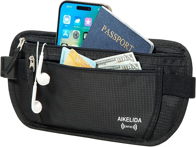 Travel Money Belt - Slim Passport Holder Travel Wallet with RFID Blocking Travel Pouch Undercover Fanny Pack for Women Men - Image 3