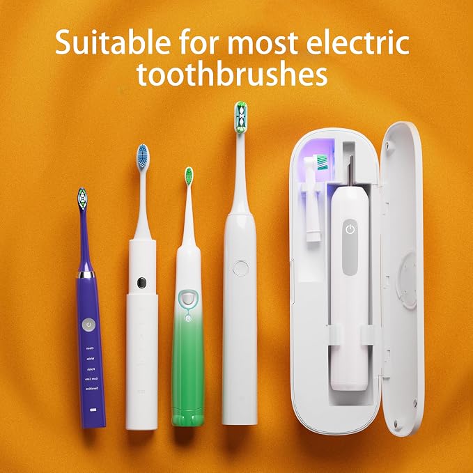 iHave Toothbrush Sanitizer for Electric Toothbrushes, Portable UV Toothbrush Travel Case with Auto-Cycle Disinfection & 100-Day Standby for Travel, Vacation & Camping, USB Rechargeable, 2000mAh, White - Image 4