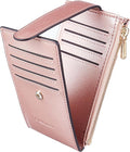 Chelmon Women's RFID Slim Card Holder Wallet | Thin Bifold Multi Card Case with Zipper Coin Pocket Purse for Women(Rose Gold CLassic) by Chelmon