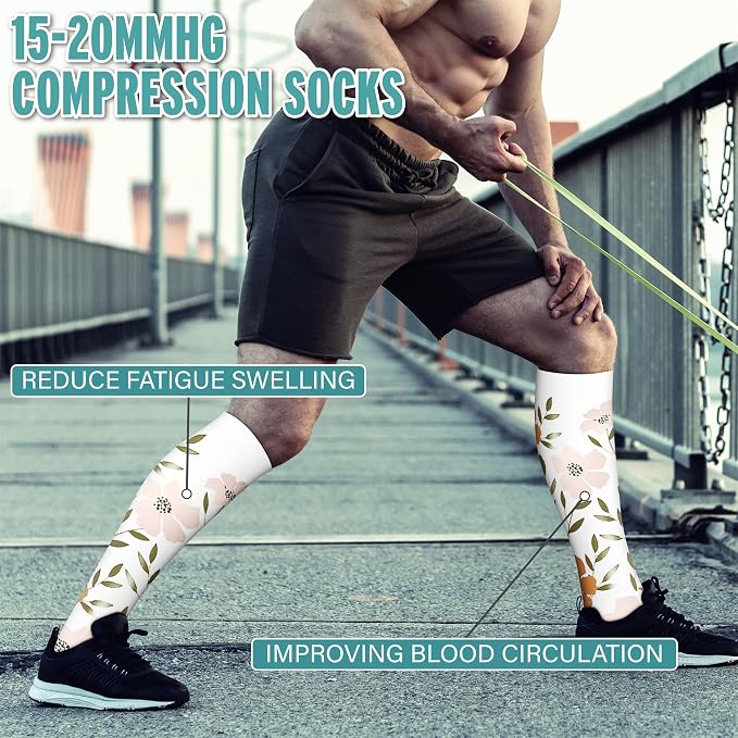 3 Pairs Compression Socks for Women & Men 15-20 mmHg- Best Support for Nurses, Running, Hiking, Recovery & Flight Socks - Image 3