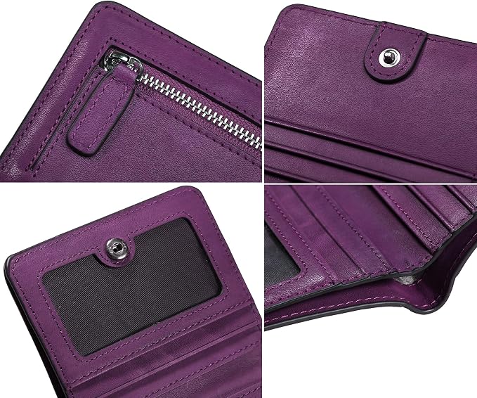 Small Leather Wallet for Women, Ladies Credit Card Holder RFID Blocking Women's Mini Bifold Pocket Purse - Image 7