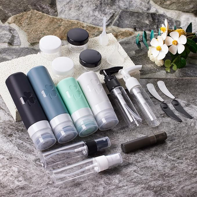 INSFIT 23 Pack Travel Bottles for Toiletries, TSA Approved Silicone Travel Size Toiletries with Toiletry Bag, BPA Free Leak Proof Refillable Travel Essentials for Liquids Shampoo Conditioner Lotion - Image 6