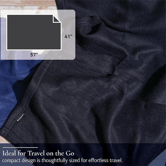 Brookstone Travel Blanket 2-in-1 Soft Throw with Carrying Pouch | Zippered Sack Doubles As a Headrest, Breathable Fabric Warms Flights, Car Rides & Year-Round Lounging at Home - Image 7