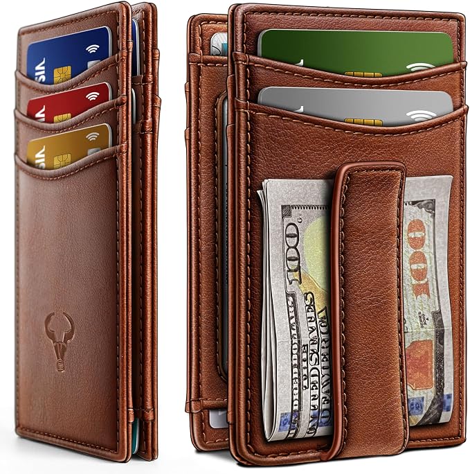 BULLIANT Magnetic Slim Leather Pocket Wallet Money Clip For Men 12Cards | RFID Blocking | Easy Access | Gift Boxed by BULLIANT