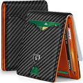 GSOIAX Slim Wallet for Men Rfid Blocking Leather Bifold Front Pocket Carbon Fiber Men's Money Clips Credit Card Holder With Gift Box by GSOIAX