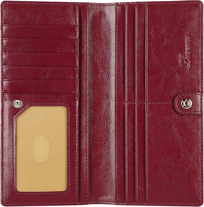 Ultra Slim Thin Leather Women Wallet RFID Blocking Credit Card Holder Bifold Long Ladies Billfold - Image 3