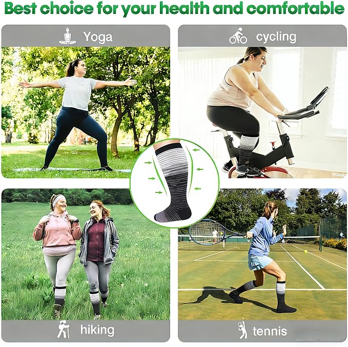 Compression Socks for Women &Men Wide Calf, Plus Size 15-20 mmhg,Knee High,compression stockings - Image 5