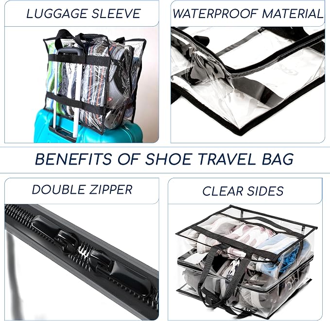 Shoe Travel Bag for Shoes - Travel Shoe Organizer - Portable Luggage Shoes Carrier Sneaker Bag - Shoe Storage Case - Image 2