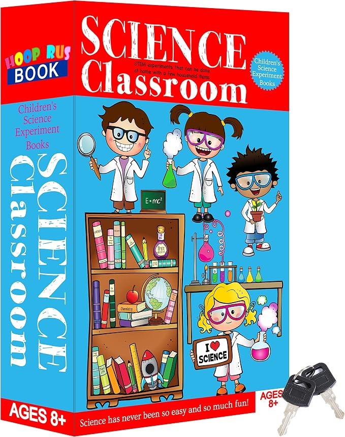 Science Classroom Real Pages Book Safe with Key Lock,Money Safe Book Storage Lock Boxes for Personal Items Large Capacity Safes Hold Phone,Cash Box by Ulixu