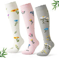 Jeasona Bamboo Viscose Compression Socks for Women 15-20 mmHg 3 Pack Cute Socks for Travel Nurses Pregnancy Daily Wear by Jeasona