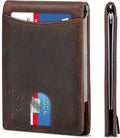 SERMAN BRANDS RFID Blocking Slim Bifold Genuine Leather Minimalist Front Pocket Wallets for Men with Money Clip Thin Mens by SERMANBRANDS
