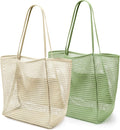 KALIDI Beach Mesh Tote Bag, Casual MAX 23L Summer Foldable Hobo Bag Women | Sandproof Widen Strap Large Shoulder Bag For Lake Pool Vacation Travel Picnic Grocery Market Shopping Carrier by KALIDI