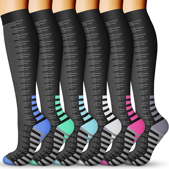 QUXIANG Compression Socks for Women & Men 15-20 mmHg, Best for Medical, Nursing, Running, Athletic, Varicose Veins, Travel by QUXIANG
