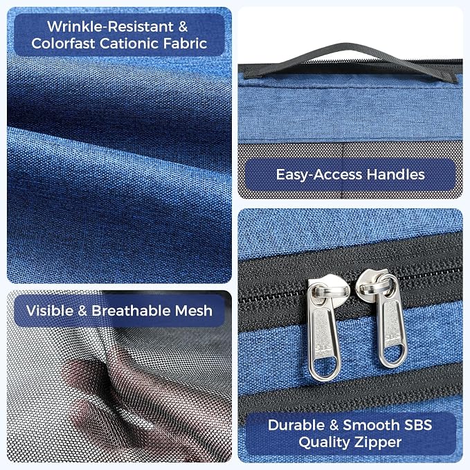 BAGAIL 8 Set Compression Packing Cubes, Expandable Luggage Organizer Bags for Travel Accessories (Navy) - Image 3