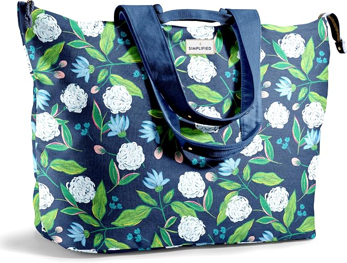 Fit & Fresh All The Things XL Beach Bag for Women, Oversized Travel Tote | Zip Closure, 3 Interior Pockets, 1 Large Zip Pocket, Dual Carry Handles, Canvas Weekender - Pool, College, Laundry, Groceries by fitfresh