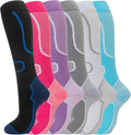 fenglaoda 6 Pairs Compression Socks for Women & Men Knee High Cute Circulation Socks for Nurse Pregnant Travel Athletic by fenglaoda