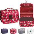 Toiletry Bag Travel Bag with Hanging Hook,Wine Red FLower | Waterproof Small Capacity Hanging Makeup Bag for Toiletries, Portable Cosmetic Bag Travel Organizer for Women Men by Unknown