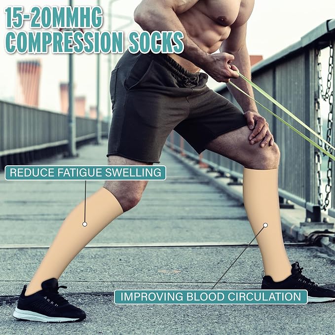 3 Pairs Compression Socks for Women & Men 15-20 mmHg- Best Support for Nurses, Running, Hiking, Recovery & Flight Socks - Image 3