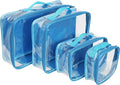 Clear Packing Cubes set of 4 / Packs 7-10 Days of Clothes/Premium PVC Plastic Storage Bags by EzPacking