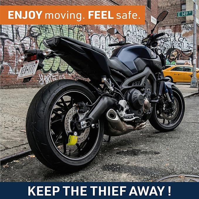 URBAN UR6 Hi-Tech Motorcycle Disc Lock with Smart Alarm | Best Value | 120dB, LED, Warning, A+ Sensitivity, Truly Waterproof, Long-Life CR2 Battery, Carried Locked, Bike Anti Theft Wheel Brake Locks - Image 2