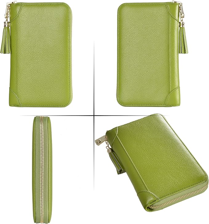 Easyoulife Credit Card Holder Wallet Womens Zipper Leather Case Purse RFID Blocking - Image 6