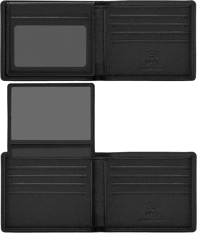 Travelambo Genuine Leather Wallet for Men with Gift Box - Handmade Bifold Stylish - Mens Wallets Rfid Blocking with 2 ID Windows - Image 9