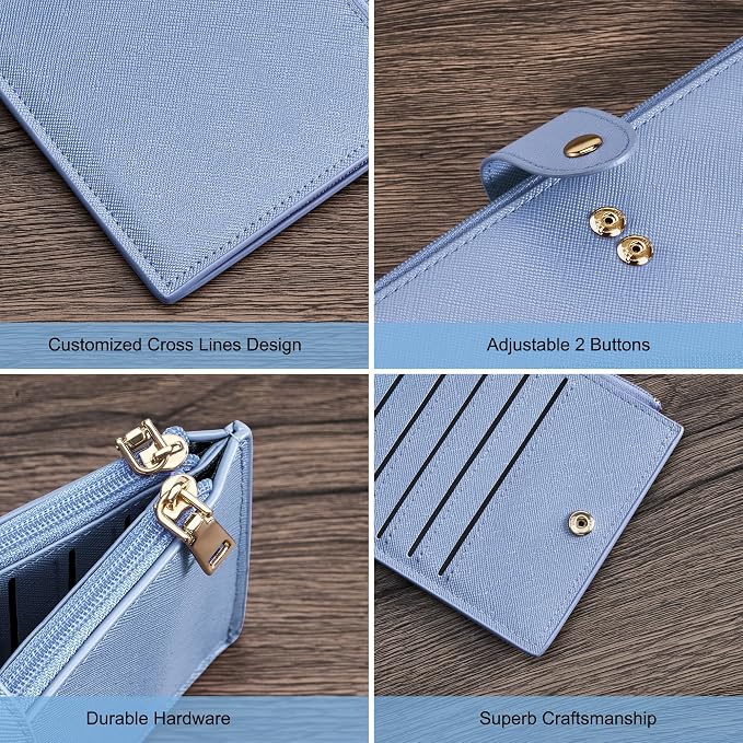 Travelambo RFID Wallet Women Large Size Bifold Multi Card Wallet Case with Zipper Pocke Credit Card Holder for Women - Image 6