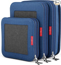 LeanTravel Premium Compression Packing Cubes for Travel - Suitcase Organizer Bags with Double Zipper & Breathable Mesh Panel - Space Saving Carry On Luggage Essentials (3-Pack, Navy Blue) by LeanTravel