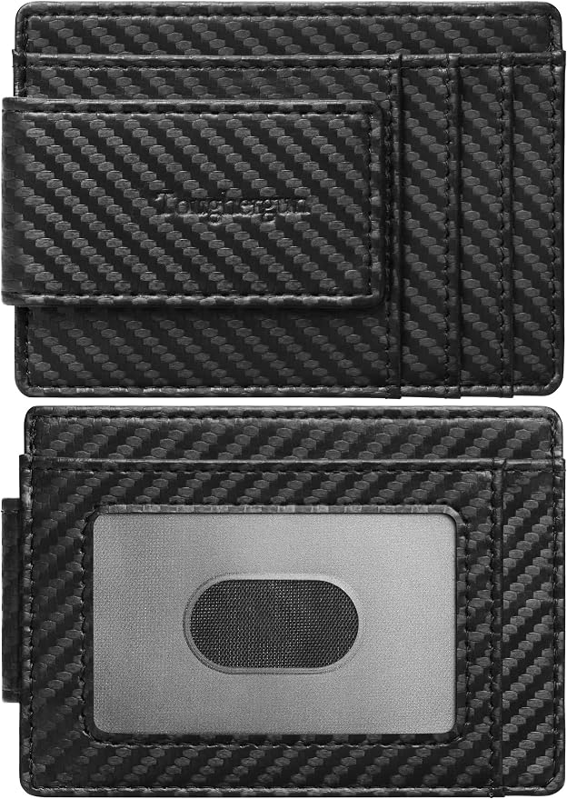 Toughergun Slim Wallet for Men RFID Blocking Money Clip, Minimalist Front Pocket Credit Card Holder, Magnetic Thin Mens Wallets with ID Window by Toughergun