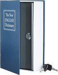 Amazon Basics Portable Diversion Book Safe, Secret Hidden Lock Box with Key Lock for Valuables, Hidden Storage Compartment Disguised as a Book, Large, Blue by AmazonBasics