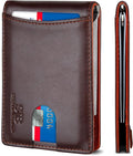 SERMAN BRANDS RFID Blocking Slim Bifold Genuine Leather Minimalist Front Pocket Wallets for Men with Money Clip Thin Mens by SERMANBRANDS