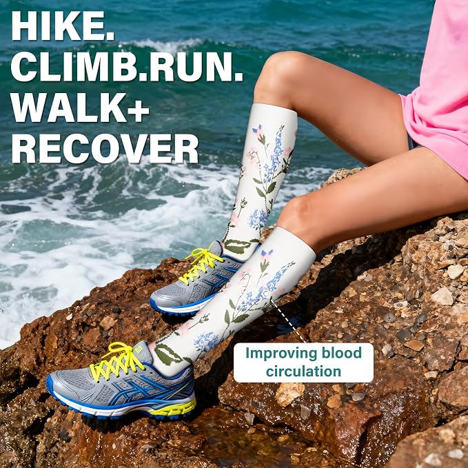 Acture 6 Pack Compression Socks for Women and Men - Knee High for Medical, Running, Nurses, Travel - Image 5