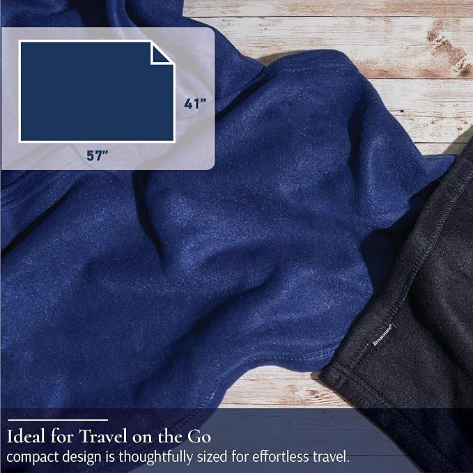 Brookstone Travel Blanket 2-in-1 Soft Throw with Carrying Pouch | Zippered Sack Doubles As a Headrest, Breathable Fabric Warms Flights, Car Rides & Year-Round Lounging at Home - Image 7