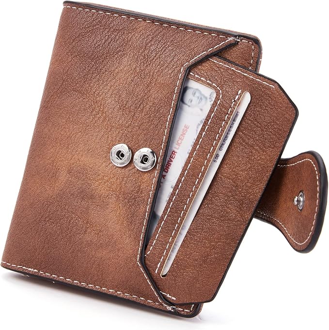 BOSTANTEN Leather Womens Wallet Small RFID Blocking Credit Card Holder | Removable ID Window, Zipper Coin Pocket, Bifold, Minimalist, Fits Small Purses, Daily Use, Ladies Gifts, Brown - Image 7