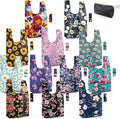 BeeGreen Large Flower Tote Bag - 12 Pack Heavy Duty Reusable Grocery Bags and Foldable Shopping Bags for Groceries, Cute Travel Reusable Gifts,Lightweight Washable Cloth Bag With Handles for Women​ by BeeGreen