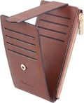 Chelmon Women's RFID Slim Card Holder Wallet | Thin Bifold Multi Card Case with Zipper Coin Pocket Purse for Women(Deep Brown) by Chelmon