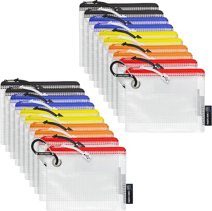 USB Cable Organizer Pouches, Color Coded Travel Cable Management Bags, 10 Pack - Image 12