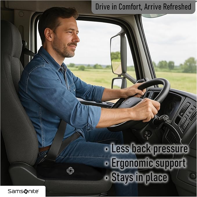 Samsonite Car Seat Cushion Curved Pillow - Butt Cushions for Office Chairs, Car Seat Back Support Pillow Tailbone Support Cushion - Image 2