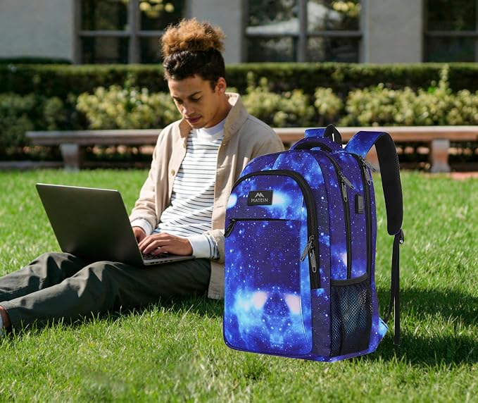 MATEIN 15.6 inch Laptop Backpack for Men Women, Cool Backpack for College | Water Resistant, Lightweight Commute, Anti Theft College Daypack, with Luggage Strap, Durable Breathable - Image 4