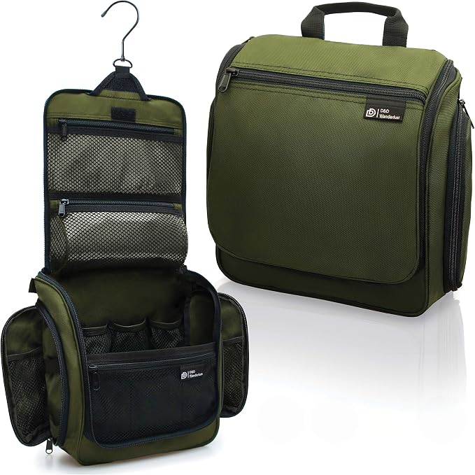 D&D Wanderlust D&D Hanging Travel Toiletry Bag for Men and Women – Cosmetics, Makeup and Toiletries Organizer Kit with 10 Compartments by DDDDWanderlust